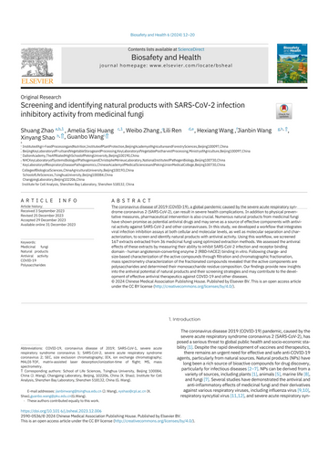 Screening and identifying natural products with SARS-CoV-2 infection inhibitory activity from medicinal fungi