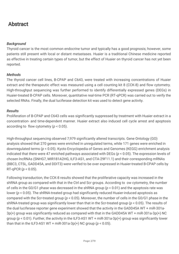 Anti-proliferative mechanism of Huaier extract in human thyroid carcinoma cells